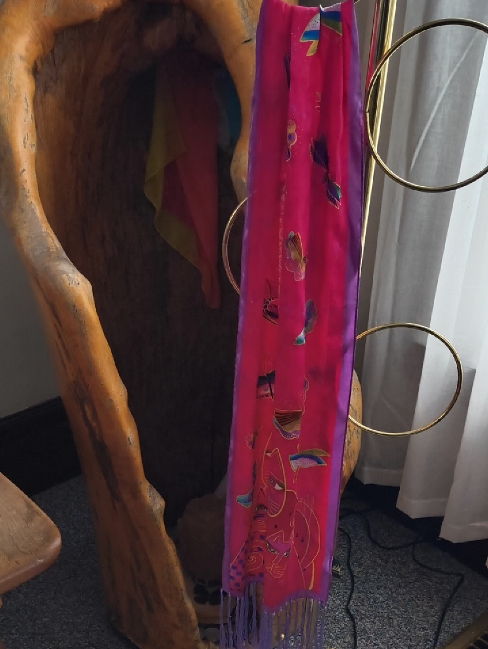 Laurel Burch Silk Scarf with Fringe - Women Accessories